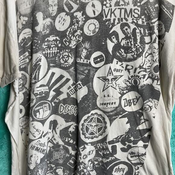 Vintage Obey Single Stitch Tee Shirt Mens Pure Cotton Large Punk Rock - Picture 3 of 12